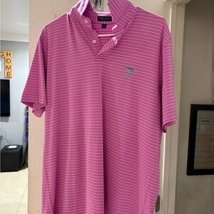 Peter Millar Pink Striped FedEx Cup Polo